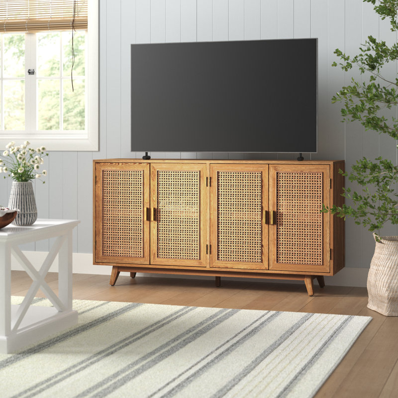 Kelly Clarkson Home Emily 56.8''Rattan TV Stand With Storage "& Reviews